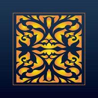 Decorative Abstract Geometric Background Gold Arabic Ornament Die Cut Pattern vector