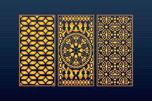 Decorative Abstract Geometric islamic Background Elegant Ornaments Card Cnc Cut vector