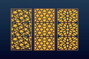 Decorative Abstract Geometric islamic Background Elegant Ornaments Card Cnc Cut vector