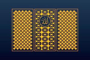 Decorative Abstract Geometric islamic Background Elegant Ornaments Card Cnc Cut vector
