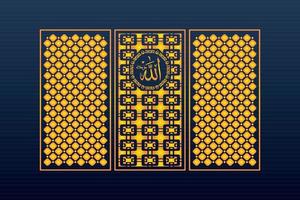 Decorative Abstract Geometric islamic Background Elegant Ornaments Card Cnc Cut vector