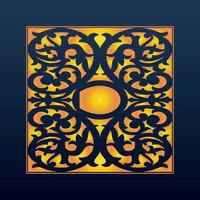 Decorative Abstract Geometric Background Gold Arabic Ornament Die Cut Pattern vector