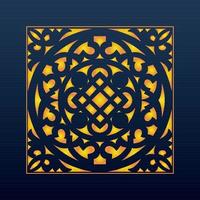 Decorative Abstract Geometric Background Gold Arabic Ornament Die Cut Pattern vector