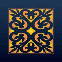 Decorative Abstract Geometric Background Gold Arabic Ornament Die Cut Pattern vector