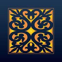 Decorative Abstract Geometric Background Gold Arabic Ornament Die Cut Pattern vector