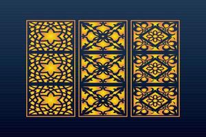 Decorative Abstract Geometric islamic Background Elegant Ornaments Card Cnc Cut vector