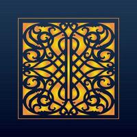 Decorative Abstract Geometric Background Gold Arabic Ornament Die Cut Pattern vector