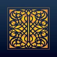 Decorative Abstract Geometric Background Gold Arabic Ornament Die Cut Pattern vector