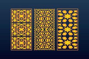 Decorative Abstract Geometric islamic Background Elegant Ornaments Card Cnc Cut vector