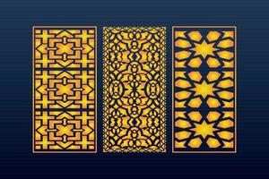 Decorative Abstract Geometric islamic Background Elegant Ornaments Card Cnc Cut vector