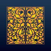 Decorative Abstract Geometric Background Gold Arabic Ornament Die Cut Pattern vector