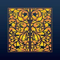 Decorative Abstract Geometric Background Gold Arabic Ornament Die Cut Pattern vector