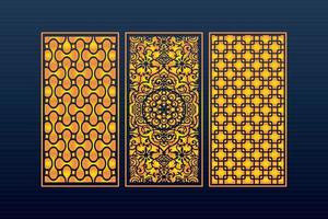 decorativo abstracto geométrico islámico fondo elegante adornos tarjeta cnc corte vector