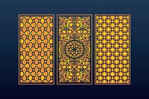 Decorative Abstract Geometric islamic Background Elegant Ornaments Card Cnc Cut vector