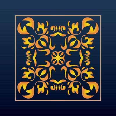 Decorative Abstract Geometric Background Gold Arabic Ornament Die Cut Pattern