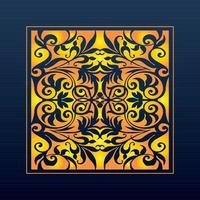 Decorative Abstract Geometric Background Gold Arabic Ornament Die Cut Pattern vector