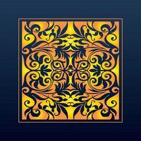 Decorative Abstract Geometric Background Gold Arabic Ornament Die Cut Pattern vector