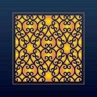 Decorative Abstract Geometric Background Gold Arabic Ornament Die Cut Pattern vector