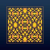 Decorative Abstract Geometric Background Gold Arabic Ornament Die Cut Pattern vector