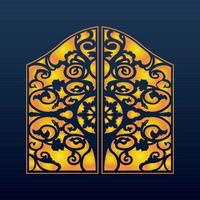 Decorative Abstract Geometric Background Gold Arabic Ornament Die Cut Pattern vector