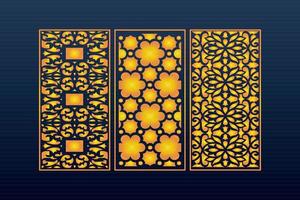 Decorative Abstract Geometric islamic Background Elegant Ornaments Card Cnc Cut vector