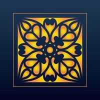 Decorative Abstract Geometric Background Gold Arabic Ornament Die Cut Pattern vector