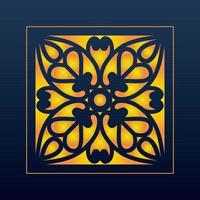 Decorative Abstract Geometric Background Gold Arabic Ornament Die Cut Pattern vector