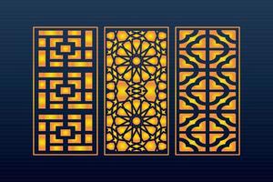 Decorative Abstract Geometric islamic Background Elegant Ornaments Card Cnc Cut vector