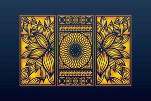 Decorative Abstract Geometric islamic Background Elegant Ornaments Card Cnc Cut vector