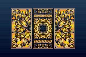 Decorative Abstract Geometric islamic Background Elegant Ornaments Card Cnc Cut vector