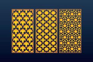 Decorative Abstract Geometric islamic Background Elegant Ornaments Card Cnc Cut vector