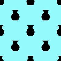 Vector seamless pattern of vase on blue background for textile, clothes, postcards, wallpapers