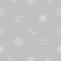 Abstract seamless pattern in grey and white with winter elements. simple vector background in a flat style