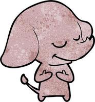 Retro grunge texture cartoon cute elephant vector