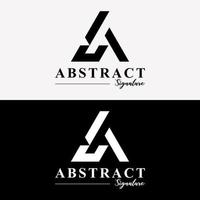 Letter A Monogram Abstract Alphabet Symbol Elegant Style Logo Design Vector