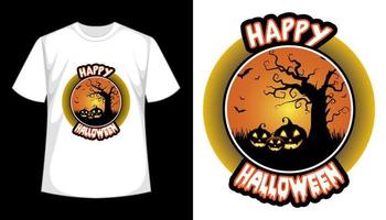 feliz diseño de camiseta de noche oscura de halloween. ilustración vectorial vector