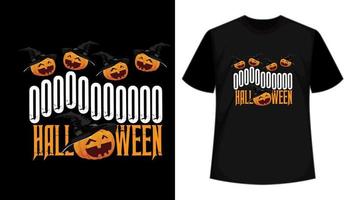 diseño de camiseta de vector de halloween con calabaza sonriente