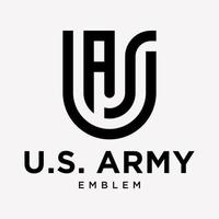 letra usa monograma alfabeto símbolo emblema elegante logotipo diseño vector