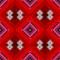 red seamless geometric ethnic pattern background vector