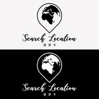 Set Pin Location Map Place Trip Adventure World Logo Design Vector