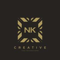 NK initial letter luxury ornament monogram logo template vector