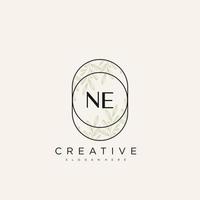 NE Initial Letter Flower Logo Template Vector premium vector art