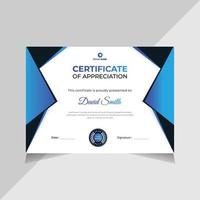 diseño de certificado moderno, plantilla de certificado de graduación empresarial vector gratis