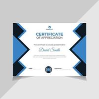 diseño de certificado moderno, plantilla de certificado de graduación vector gratis