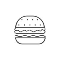 diseño de ilustración de icono de vector de hamburguesa