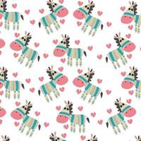 Cute cartoon animals pattern perfect for wallpaper vector