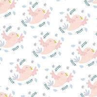 Seamless pattern with cute animal cartoons perfect for wrapping paper and decoration vector