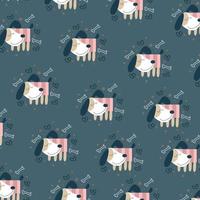 Seamless pattern with cute animal cartoons perfect for wrapping paper and decoration vector