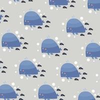 Seamless pattern with cute cartoon animals perfect for kids clothes design and decoration vector