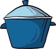 Big bluie saucepan, illustration, vector on white background